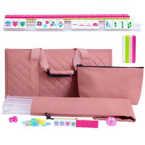 American Mahjong Tile Set(4 Layer) with Carrying Bag, 160 Engraved Acrylic Tiles, 4 All-in-One Rack/Pushers, Mahjong Game Set (Ma Jong, Mah-Jongg)