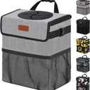 Car Bag Bin Hanging Waterproof Automotive Car Garbage Cans Leak Proof Vehicle Can Grey (2.2 Gallons)