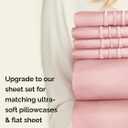 Extra Deep Cal King Fitted Sheet - Hotel Luxury Single Fitted Sheet Only - Easily Fits 18 inch to 24 inch Mattress - Ultra Soft, Wrinkle Free with Extra Deep Pockets - Breathable & Comfy - Baby Pink