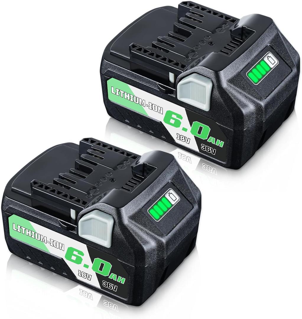 LUMSING 2-Pack BSL36B18 6.0Ah Lithium-Ion Replacement for Metabo 18V/36V Batteries Compatible with Metabo BSL36B18 BSL36A18 371751M 372121M Slide-Style MAX Cordless Battery