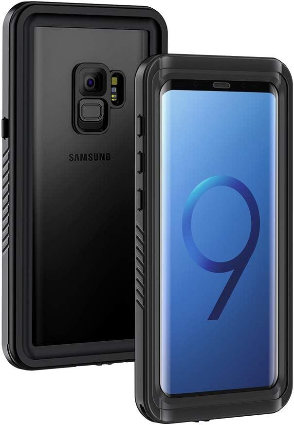 Lanhiem for Samsung Galaxy S9 Phone Case, IP68 Waterproof Dustproof Case with Built-in Screen Protector, Rugged Full Body Shockproof Protective Cover for Galaxy S9 (Black)