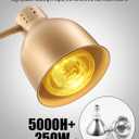 Food Heat Lamp, Heating Lamp with Flexible Arm, 250W Bulb x 3-5000 Hours Rated, Commercial Food Warmers for Buffet, Parties, Fast Food, (Brass)