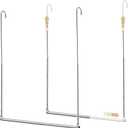 2 Pcs Closet Hanging Rod 16-29 Inches Adjustable Width and Height Extender Closet Hanger Organizers for Clothes Heavy Duty Space-saving Clothes Bar