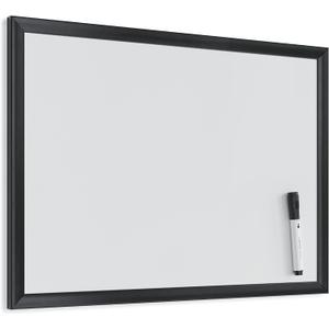 U Brands Magnetic Dry Erase Board White Board, 24" x 18" Inches, Black Wood Frame (307U00-01)