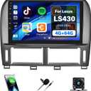 [4+64G] Android 13 Car Stereo for Lexus LS430 2001 2002 2003 2004 2005 2006 with Wireless Carplay&Android Auto,9 Inch Car Radio with Mirror Link Bluetooth FM/RDS WiFi GPS EQ DSP SWC+AHD Backup Camera (4+64G with Carplay)