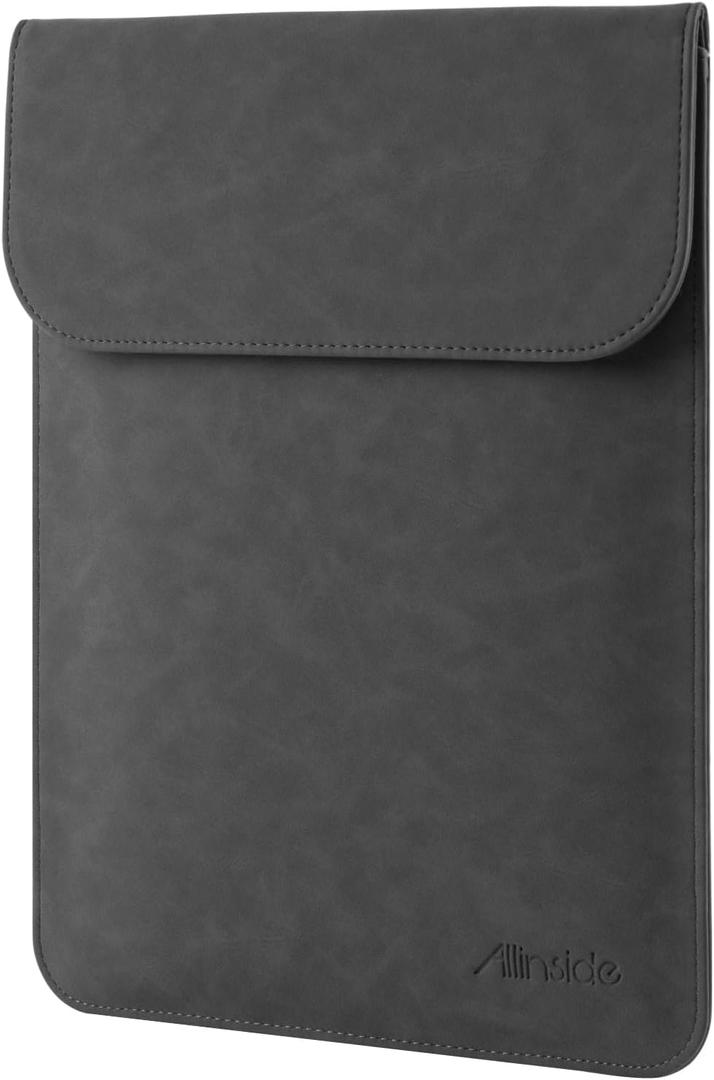 Allinside 13 inch Laptop Sleeve Case for with MacBook Air 13 20182025 (M2 A2681 M3 A3113 M4 A3240)/MacBook Pro 13 20162022 (A2251 A2289 A2338 M1 M2), PU Suede Leather Laptop Case Cover, Black