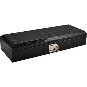 34.5 Inch Aluminum Truck Bed Tool Box Truck Car Outdoor Trailer Pickup Underbody Toolbox,RV Storage OrganizerTrailer Storage W/Lock&Keys,5 Bar Tread,Black(34.5"X13"X6.5")
