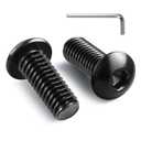 BNUOK 5/16-18 x 5/8 Inch Button Head Socket Cap Bolts Screws,304 Stainless Steel 18-8,Fully Threaded,Black Zinc Plated,with Hex Spanner(10Pcs)