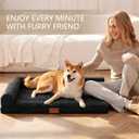 Patas Lague Orthopedic XL Dog Bed Large Sized Dog 48''X30'', Waterproof L Bolster Big Pet Sofa Beds with Removable Washable Cover, Soft Comfortable Pet Couch Crate Mat with Nonskid Bottom, Black