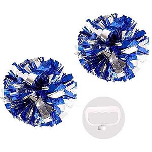 PUZINE 4pack 13" Cheerleading Metallic Foil & Plastic Ring Pom Poms Cheerleading Poms 100g