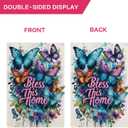 "Bless This Home" Butterfly Garden Flag 12.5x18 Inches - Vibrant Multicolor Decor for Outdoor Welcome Yard Sign