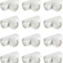 uxcell 1-1/2" PVC Tee, 12 Pcs 3 Way Elbow Connector Furniture Grade PVC Tee Elbow Pipe Fitting Adapter Corner Fitting for Water Supplies Build Furniture Shelves Tents, White (1.5 Inch)