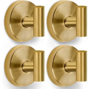 Shower Suction Cup Hooks, Strong Suction Power, Towel Hooks for Shower Door, Bathroom, Kitchen, Mirrors, Tiles, Holds up to 11 lbs, Ideal for Towels, Bath Robes, Coats (Champagne Bronze Style A)