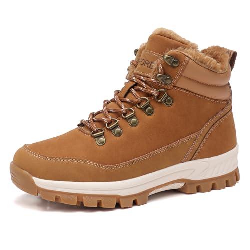 Ripord Mens Womens Winter Boots Warm Fur Lined Snow Boots Non Slip Winter Shoes, Size: 7