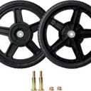 Replacement 12 Inch Lawn Mower Wheels for Most Standard Push Lawn Mowers, Generator, Garden Tiller, Handtruck - Universal Push Mower Wheels with Bolts & Lock Nuts Kit (Set of 2)