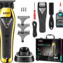 VGR 994 Vector Motor Hair Trimmer for Men, 10000 RPM Professional Hair Clippers Beard Trimmer, DLC T Blade Trimmers for Barbers, Cordless Zero Gapped Line Up Clippers with Metal Body, Travel Case