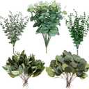 Cliselda 100pcs Artificial Eucalyptus Leaves Stems, 5 Kinds Mixed Fake Greenery Stems Bulk, Silver Eucalyptus Bundle Greenery Branches for Wedding Floral Bouquet Arrangement Centerpiece Decoration