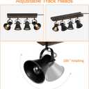 4-Light Plug-in Track Lighting, Adjustable Ceiling Spotlight,Industrial Black Kitchen Track Lighting Fixtures Ceiling for Living Room, Dining Room, Hallway,Bathroom.