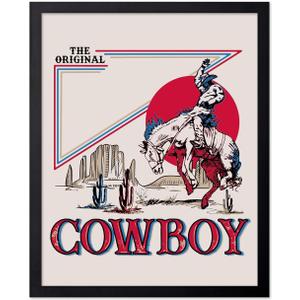 Poster Master Vintage Poster - Retro Western Print - Cowboy, Funky Wild West, Rodeo, Trendy, Aesthetic - 8x10 UNFRAMED Wall Art - Gift for Friend - Wall Decor for Kitchen, Bar, Pub