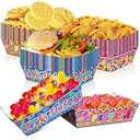 Ramede 45 Pcs Mexican Food Trays Disposable Fiesta Nacho Popcorn Snack Assembled Trays Paper Taco Boats Cinco De Mayo Candy Holder Container Birthday Party Decor Birthday Mexico Party Supplies