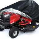 SEAZEN Waterproof Heavy Duty Lawn Tractor Cover, UV and Dust Protection Lawn Mower Cover, Universal Fit Garden Tractor Cover with Drawstring & Storage Bag (Black, XL)