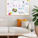 VUSIGN Magnetic Monthly Calendar Whiteboard, 17'' x 23'' Dry Erase Calendar for Wall Office School Home, Gold Wooden Frame