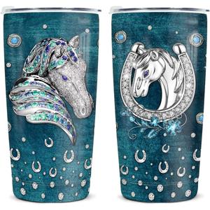 Wassmin Horse Tumbler Horse Gifts For Women Girl Horses Cup 20oz Jewelry Drawings Stainless Steel Insulated Coffee Travel Mug Cup Tumblers Equestrian Gifts For Birthday Christmas