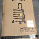 Coolife Luggage Expandable(only 28") Suitcase PC+ABS Spinner 20in 24in 28in Carry on (white grid new, L(28in))