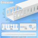 ZhiYo 99in(6X L16.5in) Server Rack Cable Management Raceway, H1.4in x W1.6in Cable Raceway Kit, Electrically Safe PVC Open Slot Wire Raceway for Under Desk/Computer/Network Cords, White