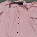 Alimens & Gentle Mens Short Sleeve Dress Shirts Wrinkle Free Solid Casual Button Down Shirts with Pocket (Small, Pink)