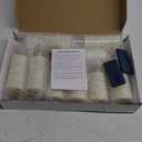 Raycare Flameless Candle with Remote Timer  9 Flickering Acrylic Battery Operated LED Pillar Candles with Embedded Star String for Christmas, Home Decor, and as a Gift (Ivory)