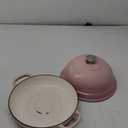 Enameled Cast Iron Dutch Oven Pot with Lid, Round Bread Oven for Homemade Sourdough Bread Baking, 6 Quart, Pink