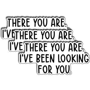 (3Pcs) There You are I've Been Looking for You Stickers Funny Quote Humor Motivational Inspirational Gifts Waterproof Vinyl Decals for Kindle Water Bottle Bumper Car Hard Hat Phone Laptop - 3x1.5