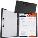 Tomorotec A4 Size Nursing Foldable Cover Clipboard with Pen Holder PP Foam Stationery Document Holder File Organizer Folder Writing Pad for Hospital Office School Business Classroom Supplies (Black)