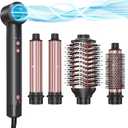 5-in-1 Hot Air Styler Wrap, High-Speed Hair Dryer Brush Blow Dryer with 2 Auto Wrap Curlers for Curling, Straightening, Volumizing, Fast Drying & Frizz-Free Styling for All Hair Types