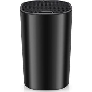 Universal Knife Block for Kitchen, WELLSTAR Knife Holder without Knives, Safe Space Saver Large Volume Stable Knife Storage with Scissors and Sharpening Rod Slot, Detachable for Easy Cleaning - Black