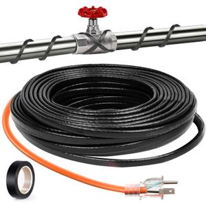 Pipe Heating Cable 6FT (3FT-200FT) for Metal & Plastic Water Pipes - Freeze Protection up to -40F, 5W/FT 120V Heat Tape to Keep Water Flowing