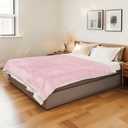Electric Heated Blanket Full Size 72"x84" - Flannel & Sherpa Fabric Dual-Sided, 9 Heat Settings & 1-10 Hours Auto Off, Soft & Cozy Warming Throw for Home, Office, or Bed, Machine Washable, Light Pink