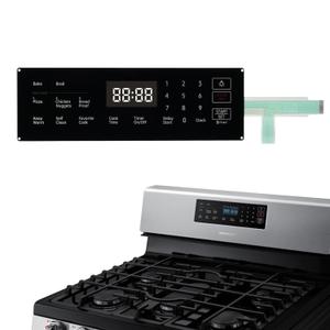 DG34-00025C Gas Range Touch Control Panel Membrane Switch + Display Fit for Samsung Gas Stove Oven NX58R4311SS/AA, NX58R4311SG/AA-00, NX58R4311SG/AA-01, Replace 4963022, AP6885265, PS12721647