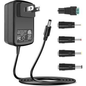 100V-240V to 24V 1A AC/DC Switching Power Supply Adapter with 5 Selectable Adapter Plugs