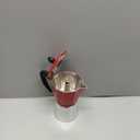 Imusa USA Red Aluminum Stovetop 6-cup Classic Italian and Cuban Espresso Maker (B120-43T), Silver/Red