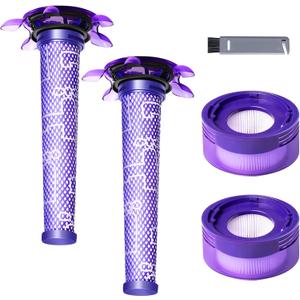 Keluke Vacuum Filter Replacement Kit Compatible with Dyson V7, V8 Animal, V8 Absolute & SV10 Cordless Vacuum Cleaners, Replaces Part # 965661-01 & 967478-01 (V8 Slim 4P)