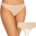 Camel Toe Cover Thong/Camel Toe Concealer Underwear/CamelToe Hider Built in Latex Cover to Hide Feminine Lines (Beige), M