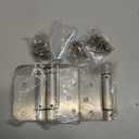 HOSOM Self Closing Door Hinges Brushed Nickel Spring Loaded Hinges 4 Inch Adjustable Tension for Garage, Front Door, Back Door, UL Listed, for Left and Right Hand Door, 5/8'' Radius Corners, 3 Pack