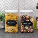 Cornucopia Brands 48oz Square Plastic Jars (2-Pack); Clear Rectangular 6-Cup Canisters w/Black Lids, Easy-Grip Side