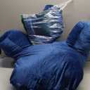 NOONTIDE Reading Pillow for Sitting up in Bed and Couch,32" X-Large Back Pillow for Adult & Teens with Soft Adjustable Neck Roll Backrest Pillow,Washable Cover,Watching TV/Gaming/Relaxing(Blue)