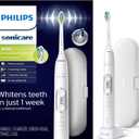 Philips Sonicare ProtectiveClean 6100 Rechargeable Electric Toothbrush, with Pressure Sensor, 3 Cleaning Modes, SmarTimer and QuadPacer, 14Day Battery Life, Travel Case, White, Model HX6877/21