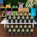 200 Pcs Black Dessert Cups with Spoons Small Plastic Goblets Disposable Parfait Charcuterie Cups Pudding, Mousse Set for Party(3 oz,Triangle)