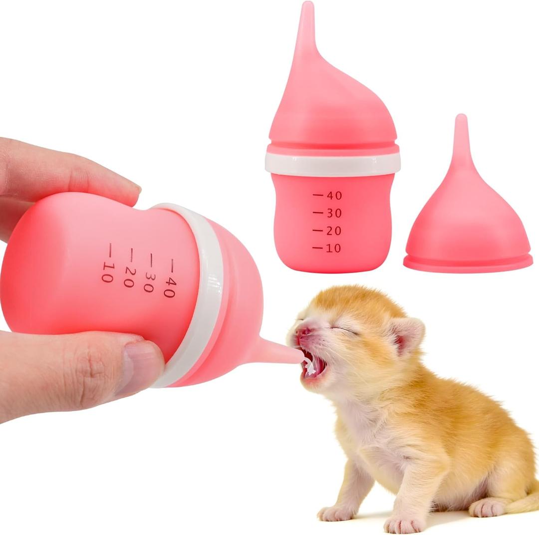 Pet Feeding Bottle for Puppies and Kittens,40ml Pink