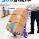 FCH Folding Hand Truck Aluminum Portable Folding Hand Cart 165lbs Capacity Handy Dolly Cart Ideal for Home, Auto, Office,Travel Use,Purple, Pack Of 1